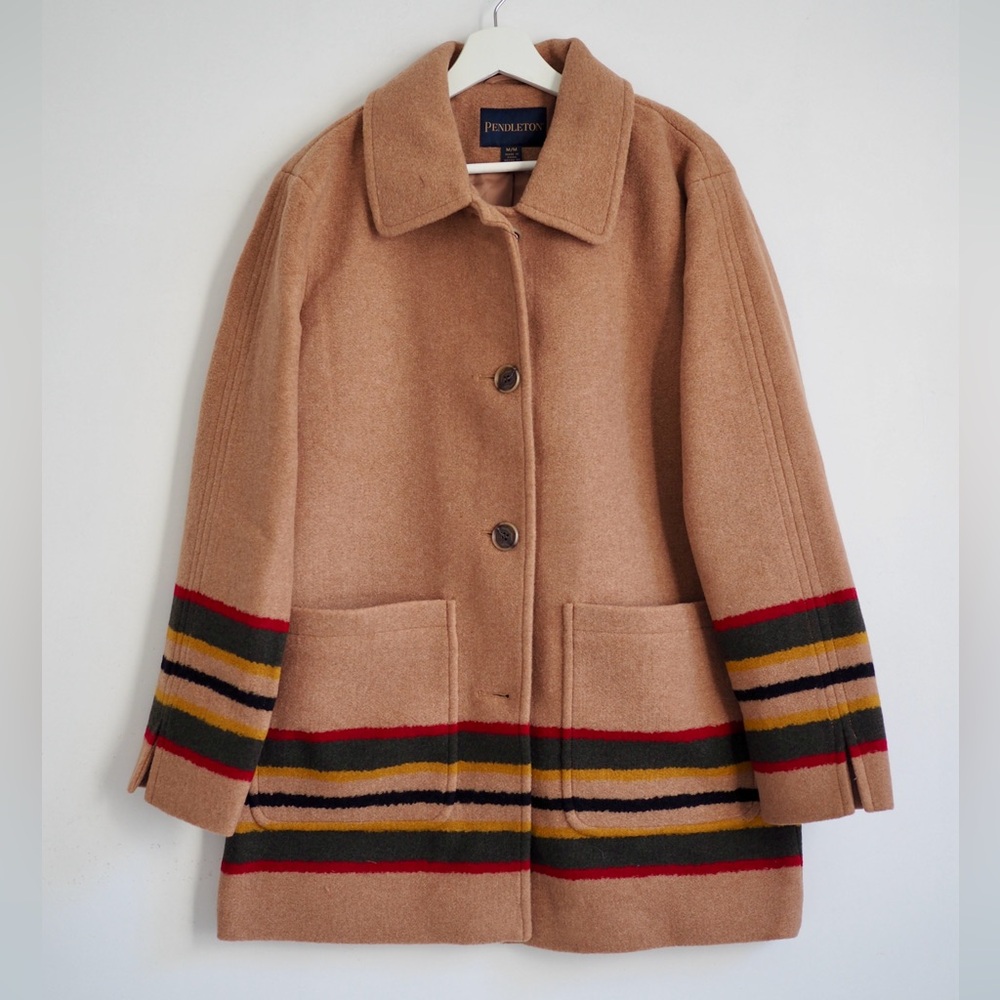 Pendleton wool blend lined topper coat new